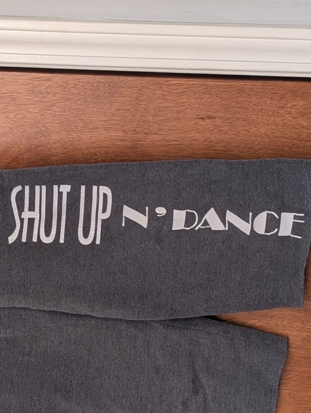 Gray Sweatpants with 'Shut Up N' Dance' Side Print - Picture 2 of 2